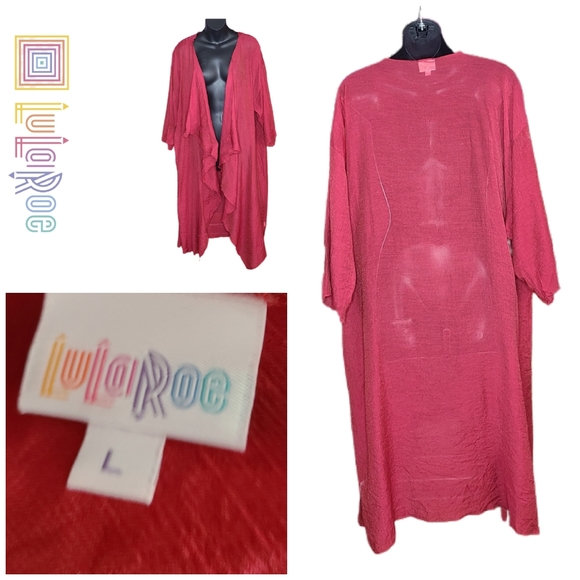 LULAROE ROSE KIMONO DUSTER SIZE L - Picture 2 of 4